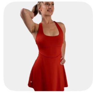 Elegant Scarlet Halter Dress